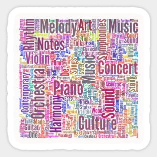 Melody Music Orchestra Silhouette Shape Text Word Cloud Sticker